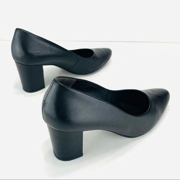 📌SOLD📌 PAUL GREEN BLACK LEATHER HEELED SHOES - Picture 5 of 16